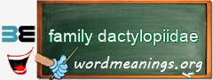 WordMeaning blackboard for family dactylopiidae